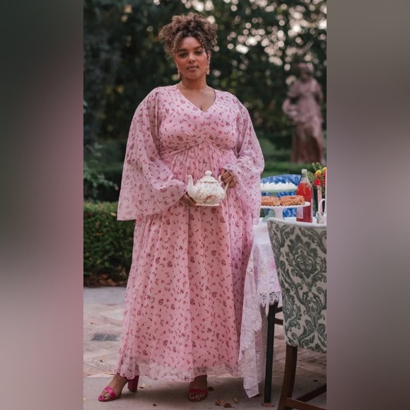 JessaKae Pink Floral Long Sleeve Dress - Picture 2 of 4